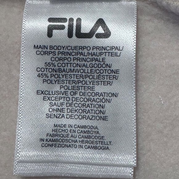Womens Medium Fila Sand Hooded Sweatshirt With Purple Logo Hoody Pullover Med M - Picture 9 of 10